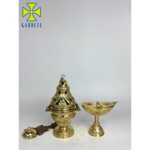 Alternative view of  ✠ Bộ bình xông hương phụng vụ phong cách Tây Ban Nha