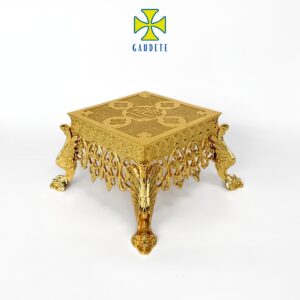 Bệ đỡ Mặt nhật Mình Thánh bằng đồng thau mạ vàng