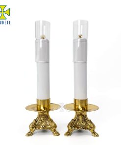 Cặp Nến 3 Chân Đốt Dầu Sử Dụng Trong Phụng Vụ Hoặc Trong Các Bàn Thờ Gia Đình