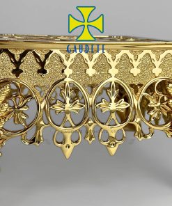 Bệ đỡ Mặt nhật Mình Thánh bằng đồng thau mạ vàng - Image 3