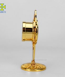 Reliquary in gilded brass cross symbol - Image 6